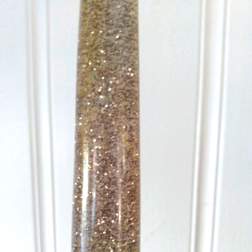 Vtg Mid-Century Acrylic Lucite Faux Candle Pair Set Glitter Flecked Silver MCM - Picture 3 of 11